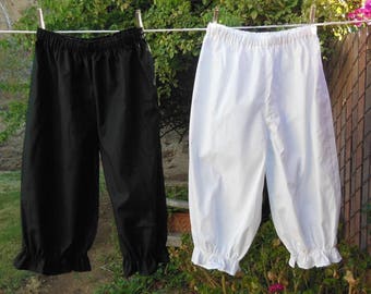 Ready now! Women's BLACK MEDIUM Bloomers Basic Frugal Frills Cotton No Lace