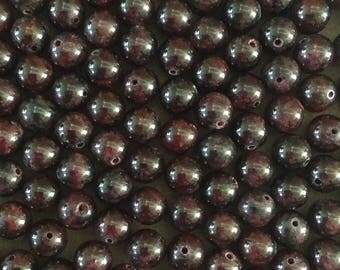 30 x 8mm Garnet semi precious round beads