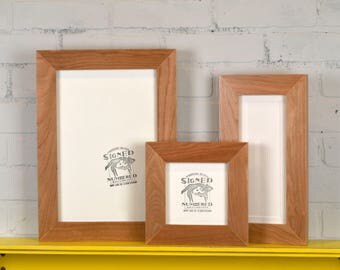 Solid Natural Cherry Picture Frame 1.5" Wide Style Choose your small frame size: 3x3, 2x6, 3.5x5, 4x5, 4x6, 5x5, 5x7, 6x6, 6x8, 7x7, 4x10"