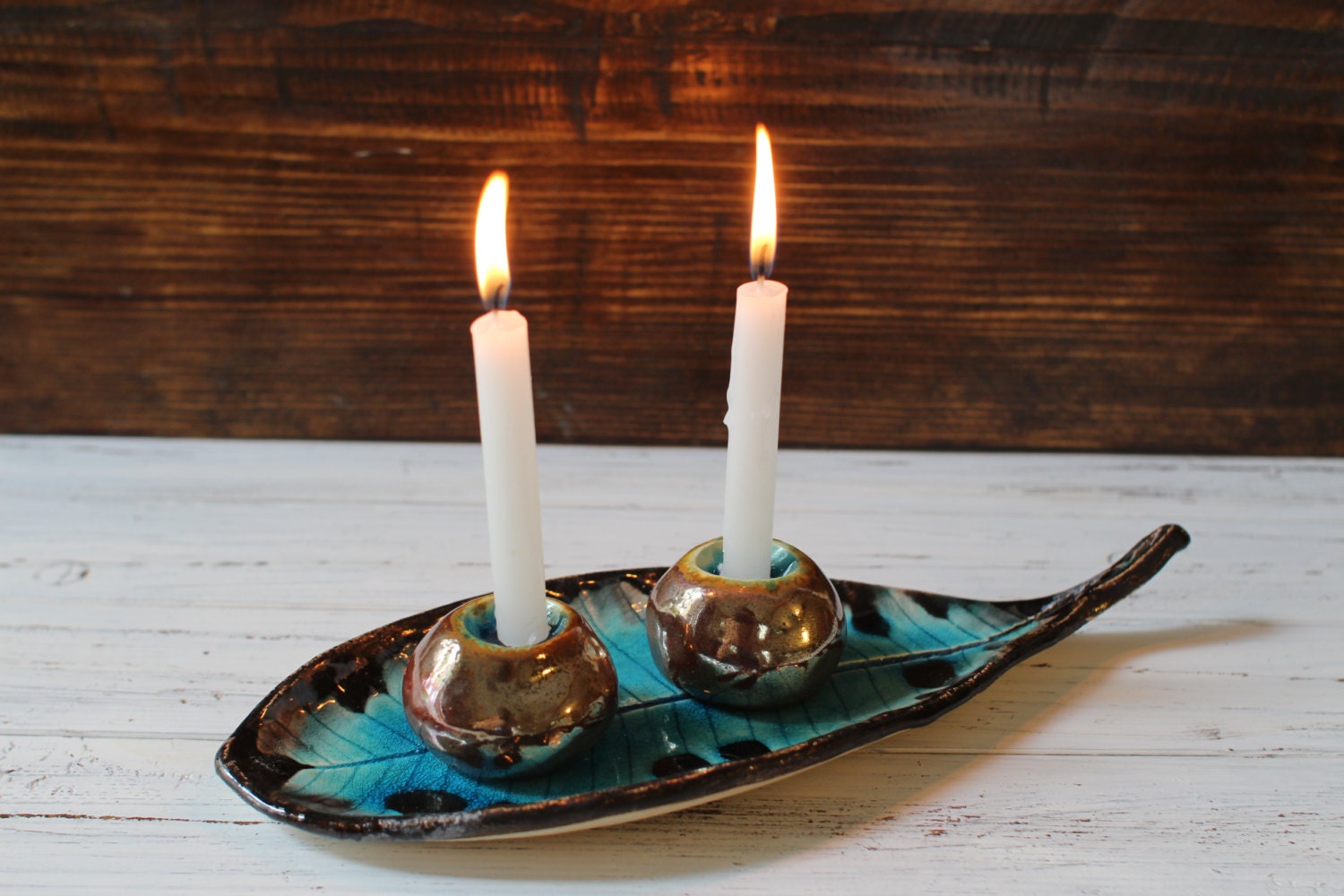 Shabbat candlestick Ceramic Candle holders Holiday decor