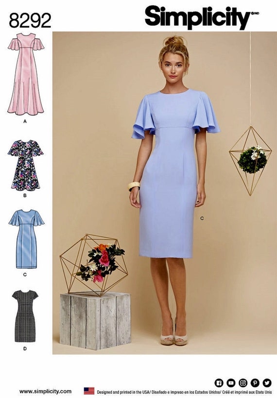 Flutter Sleeve Dress Pattern Bare Shoulder Dress Pattern