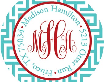 Monogrammed Address Labels - Sorority Stickers