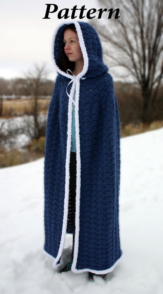 Hooded cape PDF crochet PATTERN child adult cloak ...