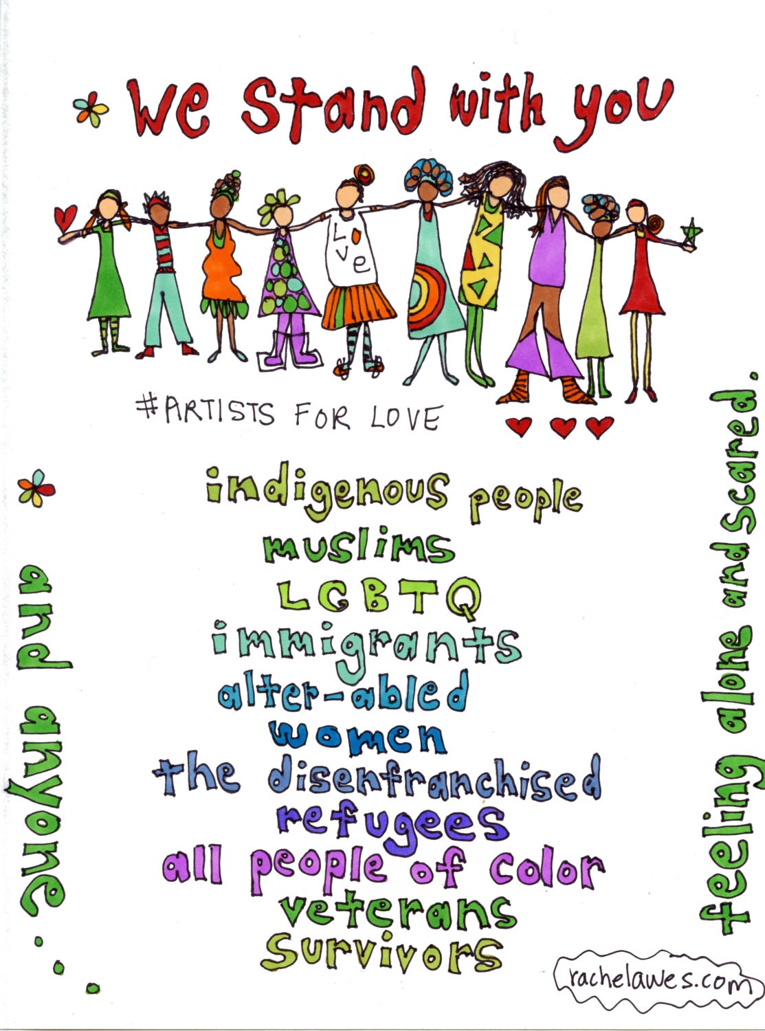 We Stand With You. Art print by Rachel Awes