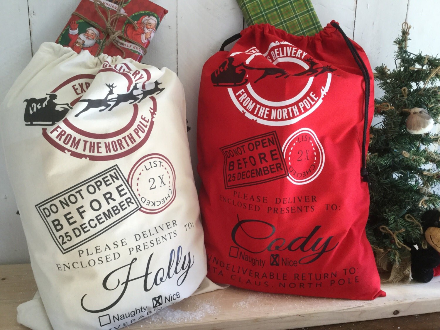 Personalized santa sack custom christmas sack north pole