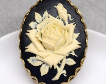 Cameo Brooch, Rose Cameo Brooch, Butterfly Cameo Brooch, Pink Cameo, Black Cameo, Purple Cameo