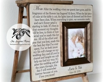 Mother of the Bride Gift, Personalized Picture Frame, After the Wedding When Our Guests Have Gone, 16x16 The Sugared Plums Frames