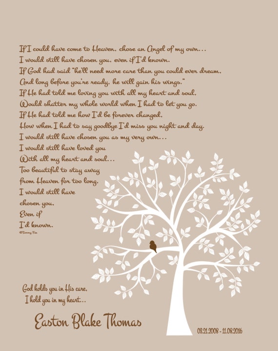 Loss of Son Memorial Print-Childhood Cancer Memorial Poem for