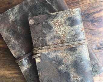 Handmade leather journals, Custom journals leather notebook cover, Refillable leather trifold notebook, Rustic journal custom made notebooks