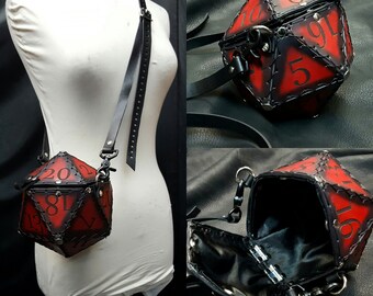 D20 Leather Purse- Handbag, Dice bag- Pick Your Color