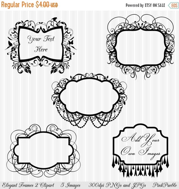 HALLOWEEN SALE Frames Clipart Clip Art Flourish by PinkPueblo