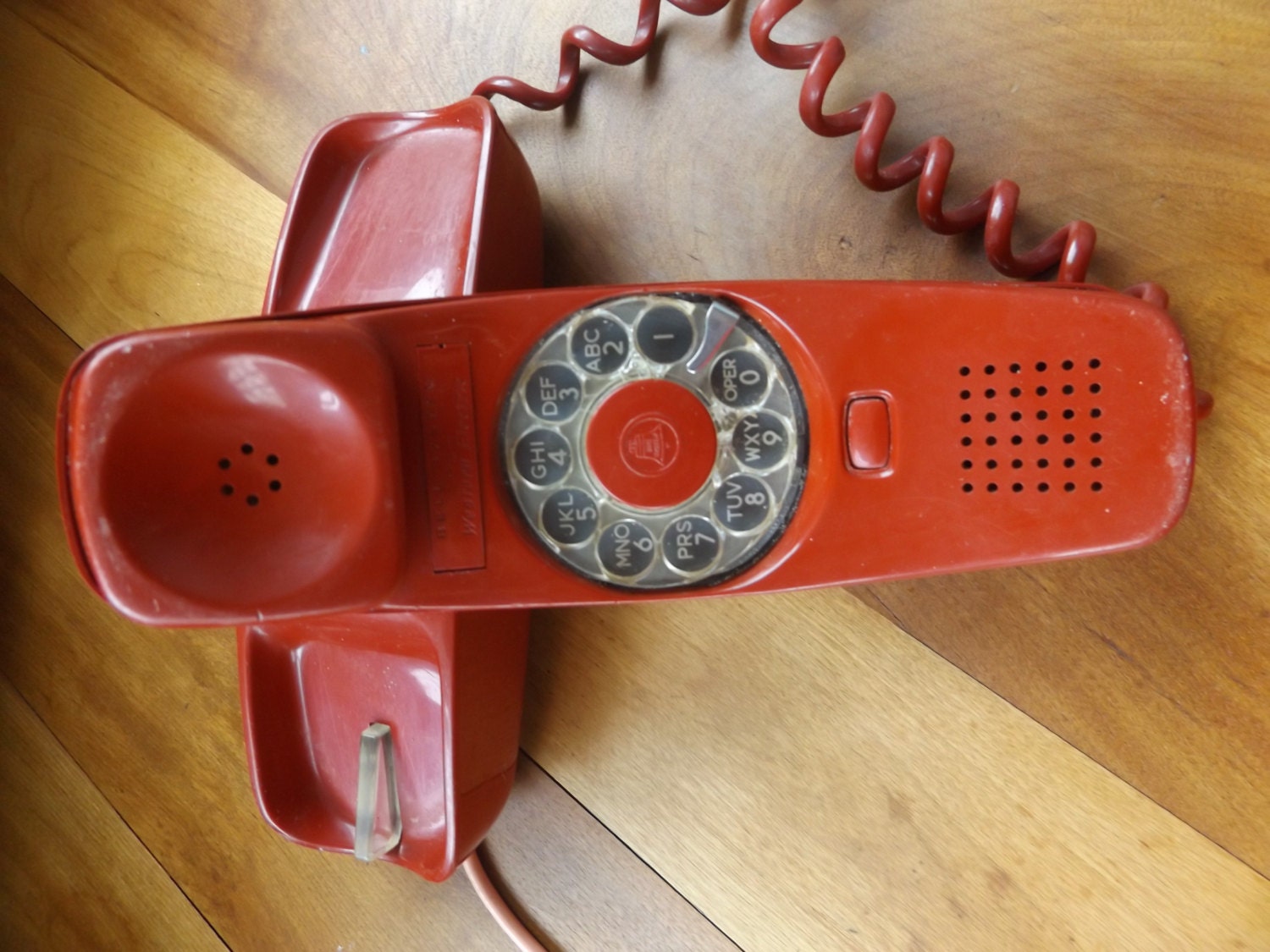 Vintage Trimline rotary telephone Red untested Prop