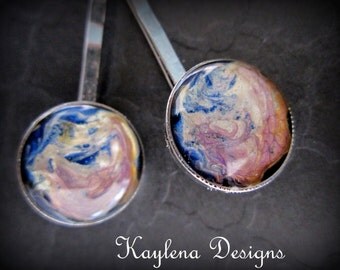 Blue andPurple , Resin Bobby Pins, Hair Pins, Hair Accessories