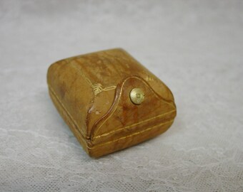 Vintage Antique Ring Presentation Box Small Leather J B Hudson, Mpls