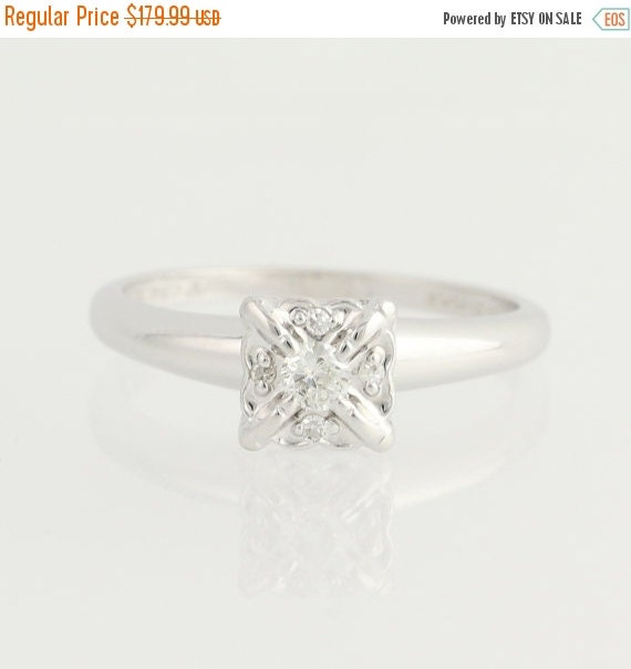 10% OFF Vintage Diamond Engagement Ring 14k by WilsonBrothers