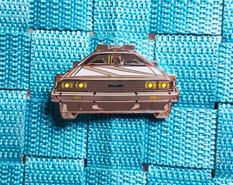 Time Machine DeLorean Flux Capacitor Doc Brown Back to the Future Geek Pin / Lapel Pin / Hat Pin by Tom Ryan's Studio