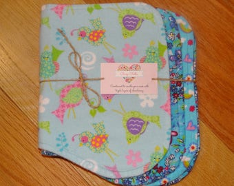 Three Layer Contoured Baby Burp Cloths (Set of Three) ~ Baby Girl Burp Cloths ~ Burp Cloth Sets