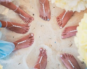 Barefoot Sandals- Foot Jewelry- Beach Wedding Barefoot Sandals-Barefoot Bride- Beach Wedding- Bridesmaid Gift- Boho Wedding Shoe- MCC sandal