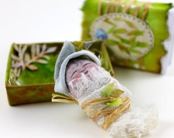 New born little sprite of the wood fairy Painted stone.painting pebbles. painting on stone. Beach pebbles art
