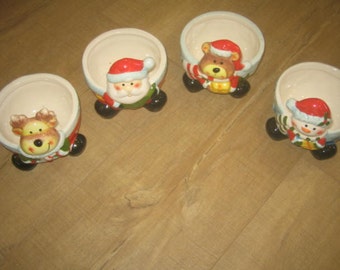 Vintage Christmas Ice Cream or Cereal Bowl (4)