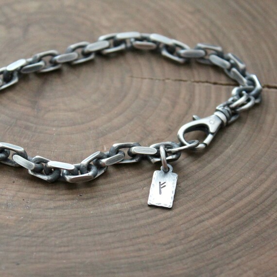 Men's Personalized Bracelet Heavy Sterling Silver Mens