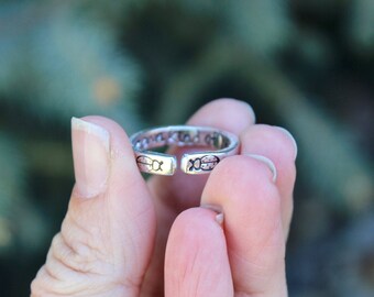 Ladybug Ring, Be Your Own Kind of Beautiful Mantra, Adjustable Ring, Ladybug Ring, Motivational Message Stamped Inside, Inspirational Ring