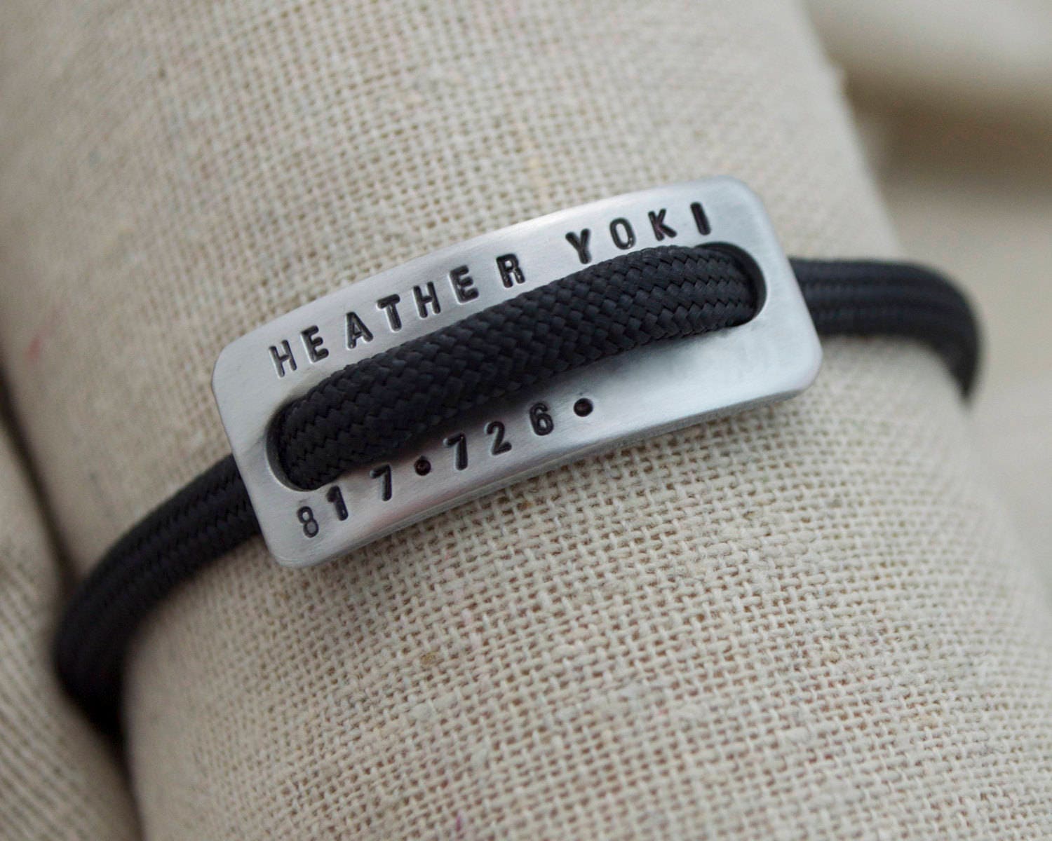 Runner ID Bracelet Hand Stamped Personalize Marathon