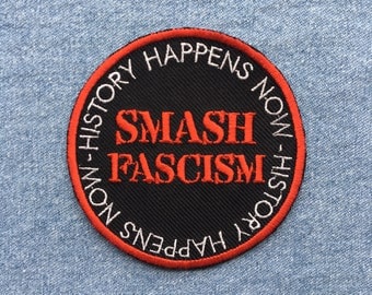 Smash fascism iron on patch / antifa / anti racist / resist / protest