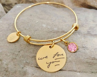 Handwriting Bracelet - Memorial Bracelet - Hand Writing Jewelry - Memorial Jewelry - Actual Handwriting - Keepsake Bracelet - Signature Gift