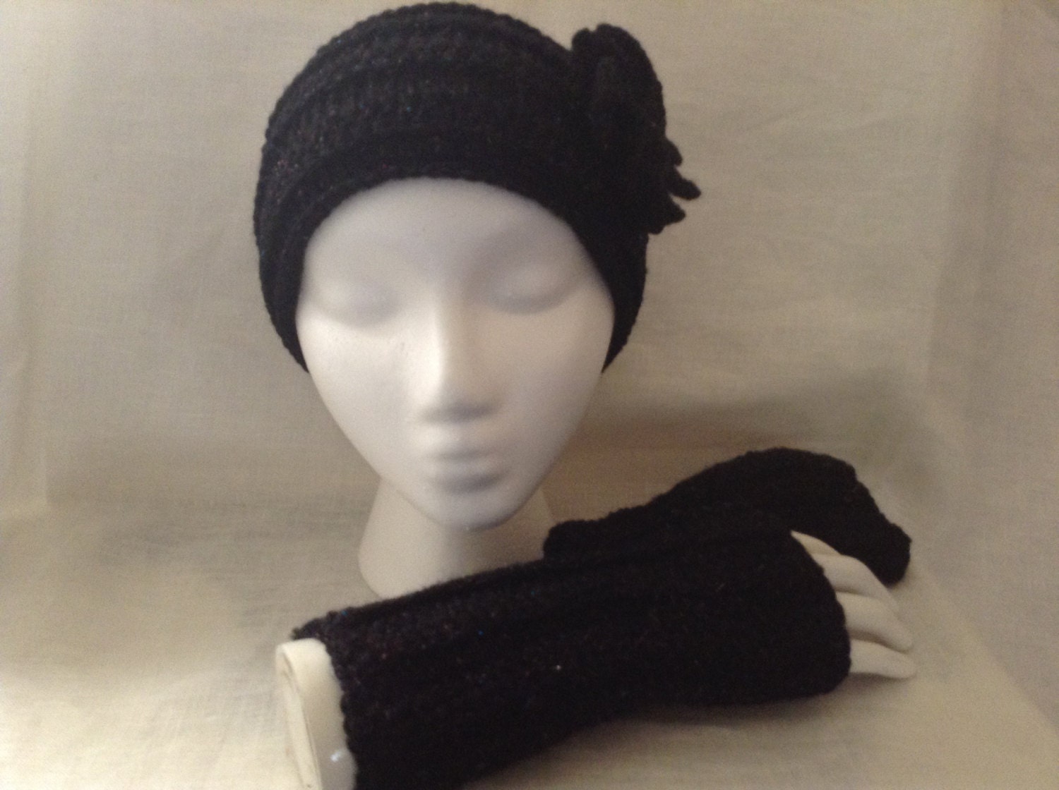 Warm Wool Boho Headband & Fingerless Glove Set