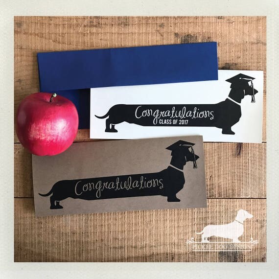 Items similar to Long Doxie Grad. Note Card -- (Graduation Card ...