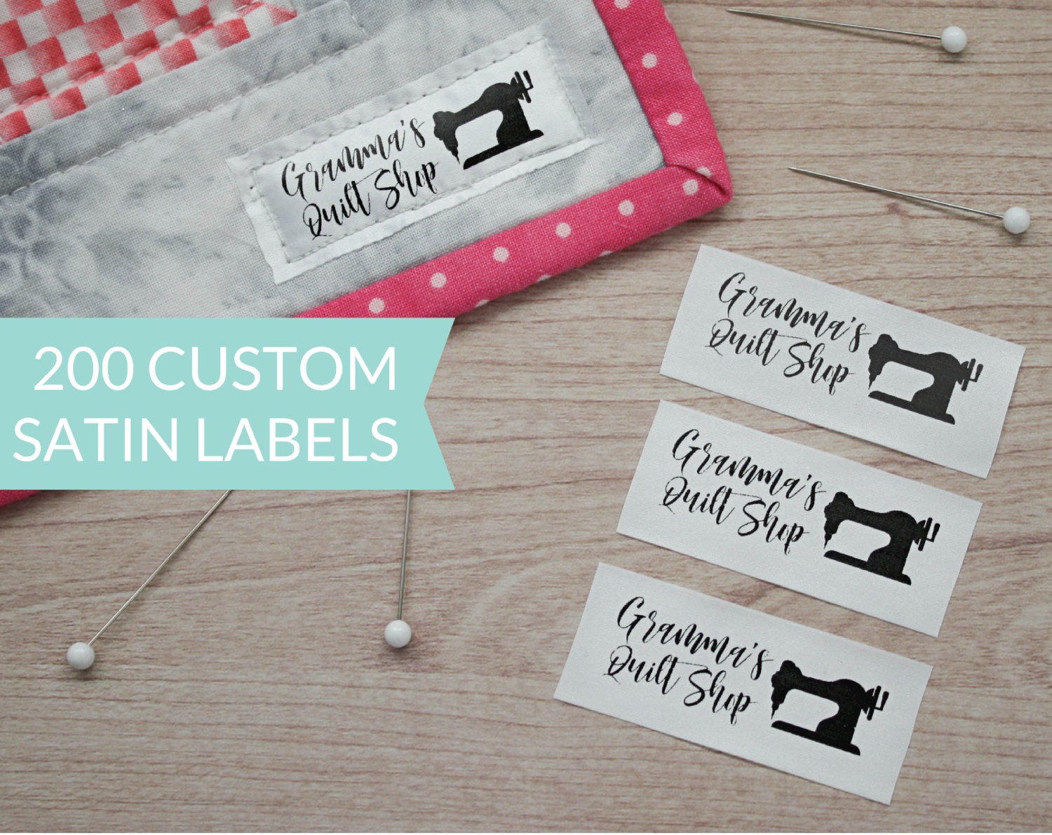 Qty 200 Custom satin clothing label Custom Garment label