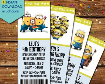 Minion Invitation, Minions Invitation, Minion Birthday Invitation, Minions Birthday Invitation, Minions Party Invite, Minions Invite