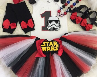 3pc Star Wars Birthday tutu set-include personalised Top,Skirt, matching headband