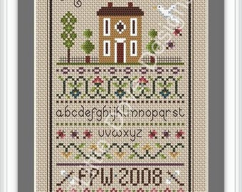 INSTANT DOWNLOAD Home Sweet Home Cross Stitch Sampler PDF Chart
