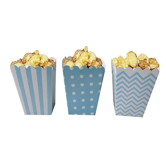 Blue Popcorn Favor Boxes Tiffany Themed Shower Gender Reveal