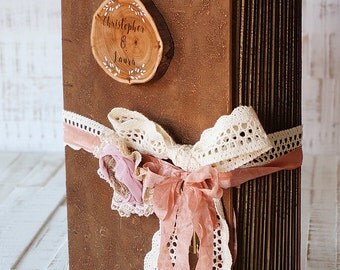 Rustic Wedding Guest Book, Rustic Photo album, Personalized Wedding guest book , Custom Wedding Photo Booth album