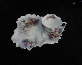 Tea and Snack Set: Hand decorated porcelain