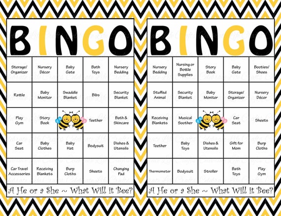 150 Baby Shower Bingo Cards Printable Gender Reveal Party