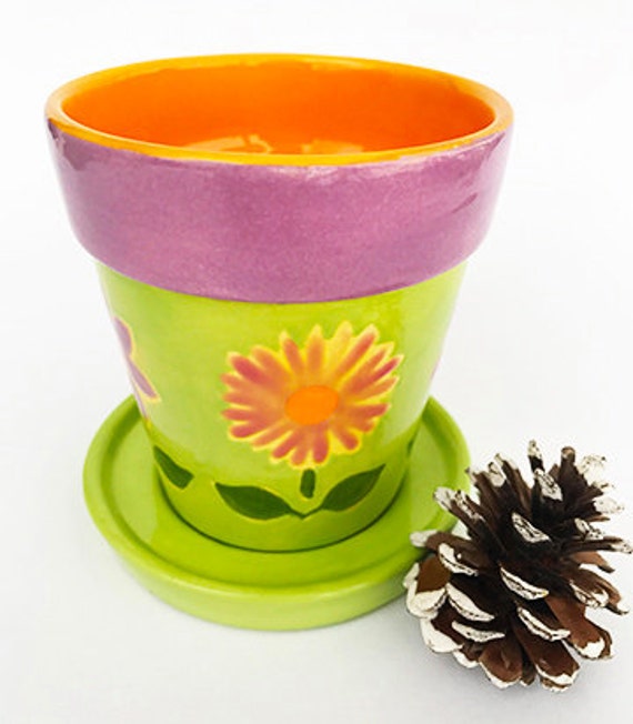 Sale / Flower Pot Coffee Mug flower mug tea by Butterflykilns