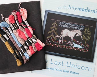 Unicorn Cross Stitch Kit | Tiny Modernist The Last Unicorn Modern Cross Stitch Pattern