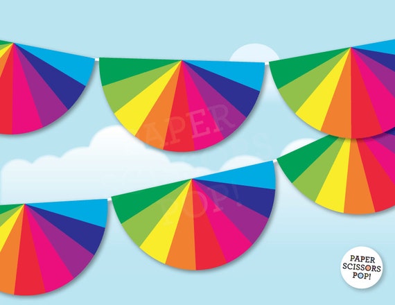 rainbow garland printable rainbow party bunting rainbow