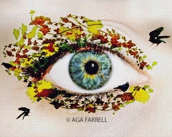 Surreal Art, Fine Art Photography, Eye Art, Woman Art, Nature, Quirky Home Decor, Quirky Gift, Conceptual Art, Textured Photo