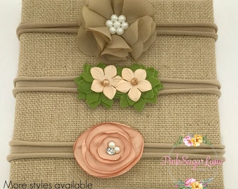 Headbands for Babies, Baby Headband Set, Baby Girl Headbands, Baby Bows, Nylon Headbands, Newborn Headbands, Baby Hair Bows Headbands SET,