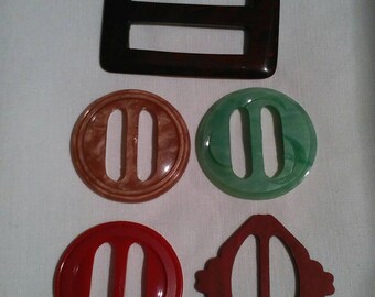 Pack of 5 vintage buckles