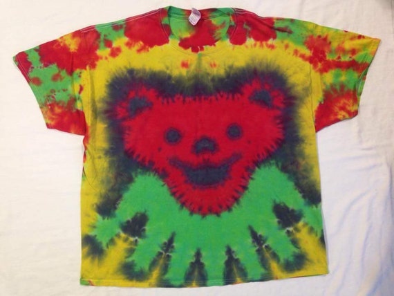 zier unique Bear T Dye Men's Tie by Funky shirt size FunkySunshine Grateful