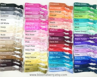 Elastic Hair Ties - Assorted Colors - You Choose Color - No Crease - 75 Colors Available - Toddler/Teen/Woman - Sport/Yoga/Spring/Summer