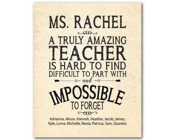 Personalized teacher appreciation gift A truly amazing