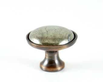 SALE!--Gold Brass Knob/ Gold Drawer Knobs/ Pyrite Knob/ Gold Dresser Knob/ Pyrite Dresser Knob