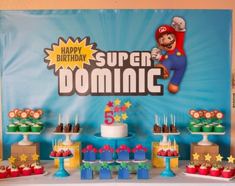 Super Mario Personalized Digital Backdrop - .JPEG File via Email Delivery - You Print Your Own